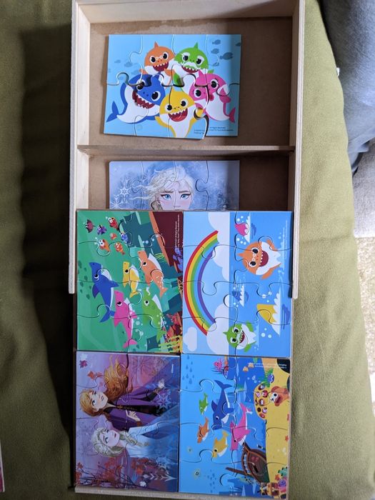 Комплект 10 пъзела в дървена кутия, САЩ