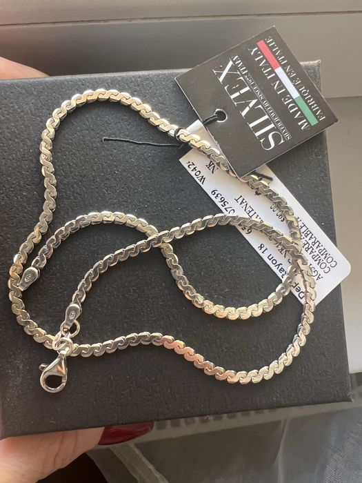 Colier argin nou, 40 cm lungime