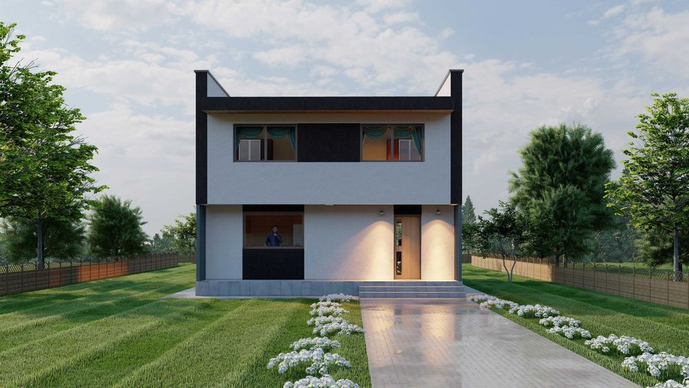Vilă modernă Vișan – 5 min Iași | 120 mp | 3 băi | Cartier nou