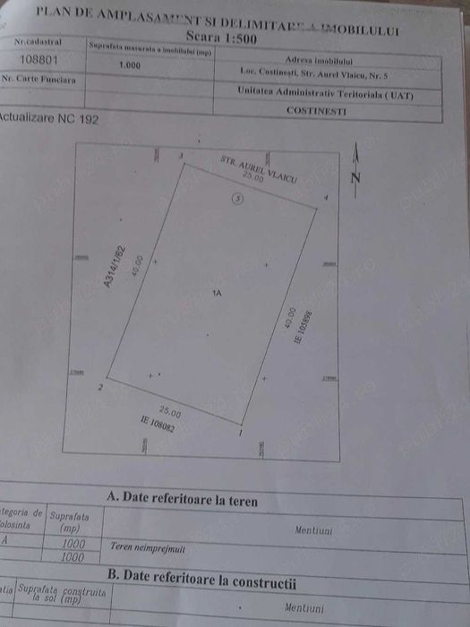 Vând teren  intravilan în Costinești zona Epava