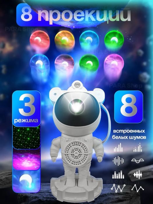 Детский ночник-проектор звездного неба Космонавт