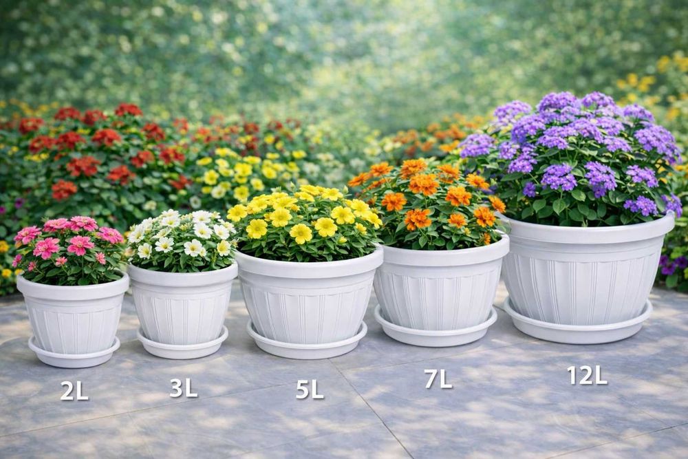Цветочный горшок круглый — 2, 3, 5, 7, 12, 20, 30, 50 литров