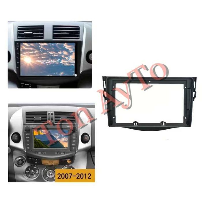 Адаптерна Рамка 9" инча Рав 4 Тойота Rav 4 Toyota 2007 - 2012 Андроид Android 2 дин 2 din