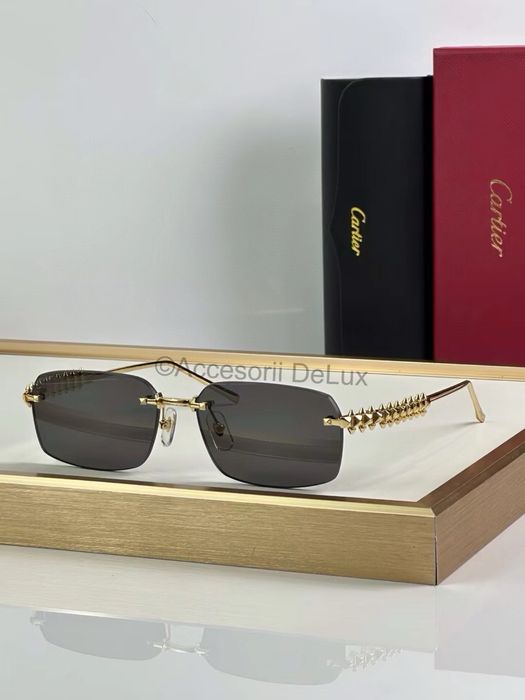 Ochelari de Soare Cartier CT0886S Noi Full Box Verificare Colet Gold Aurii