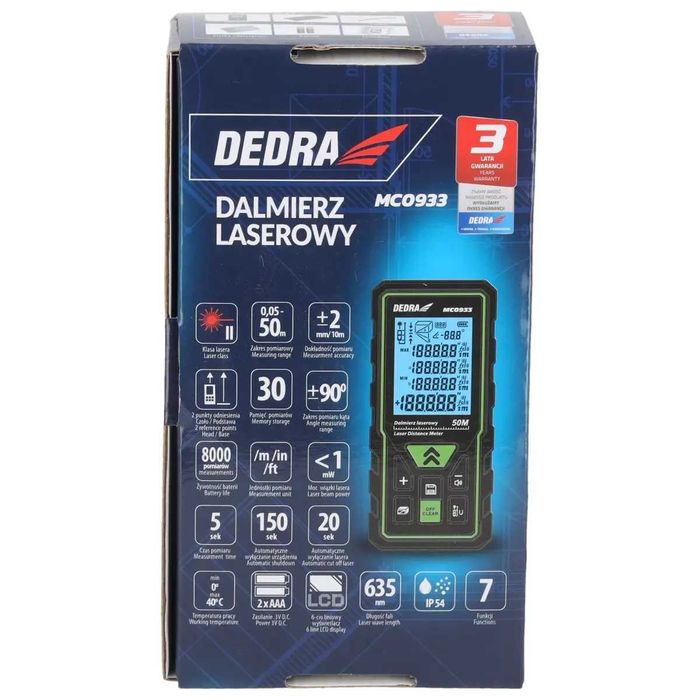 Лазерна ролетка DEDRA MC0933, 50m