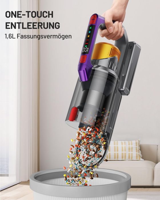 Акумулаторна, мощна Прахосмукачка Всмукателна мощност 45000Pa/550W