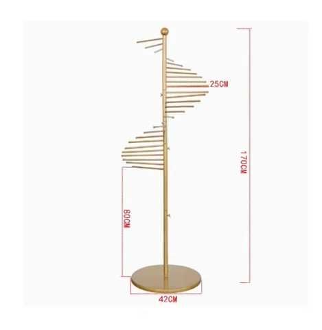 Напольная спиральная стойка для демонстрации и хранения шарфов платков