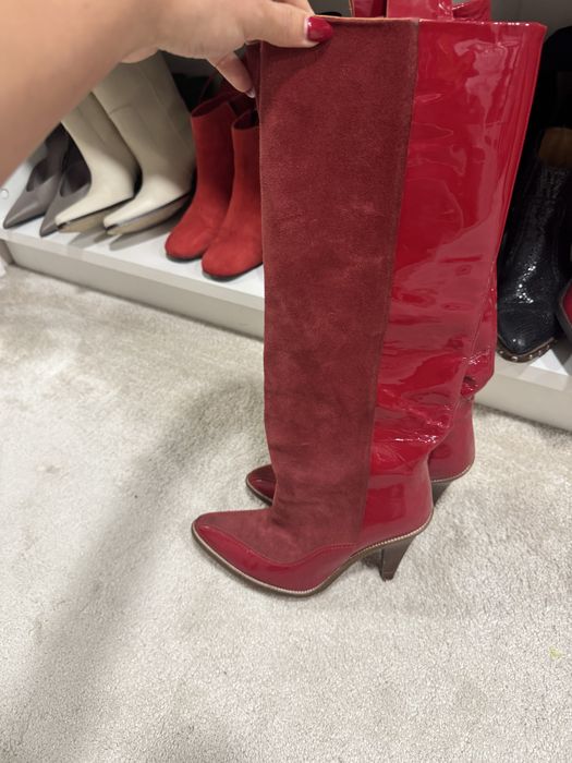 Италианки червени ботуши и Zara