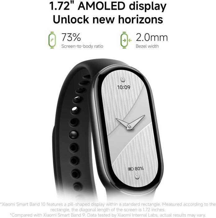 Смарт часовник Xiaomi Smart Band 10 AMOLED Бял смарт гривна [ЧИСТО НОВ]