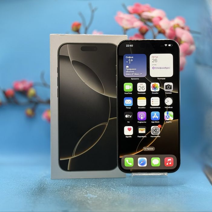 ПЕРФЕКТЕН!!! Apple iPhone 16 Pro Max, 256GB, 5G, Natural Titanium