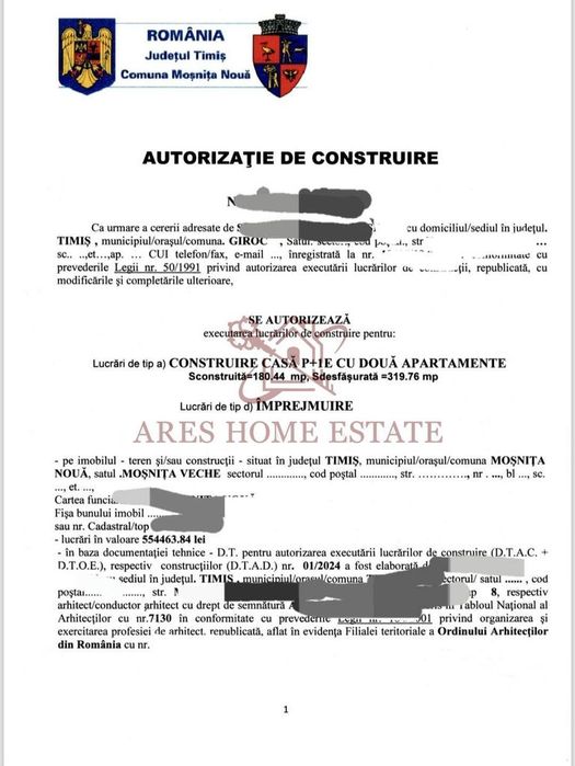 Teren 611 mp pentru duplex|2 fronturi|Toate utilitatile|Drumul Boilor