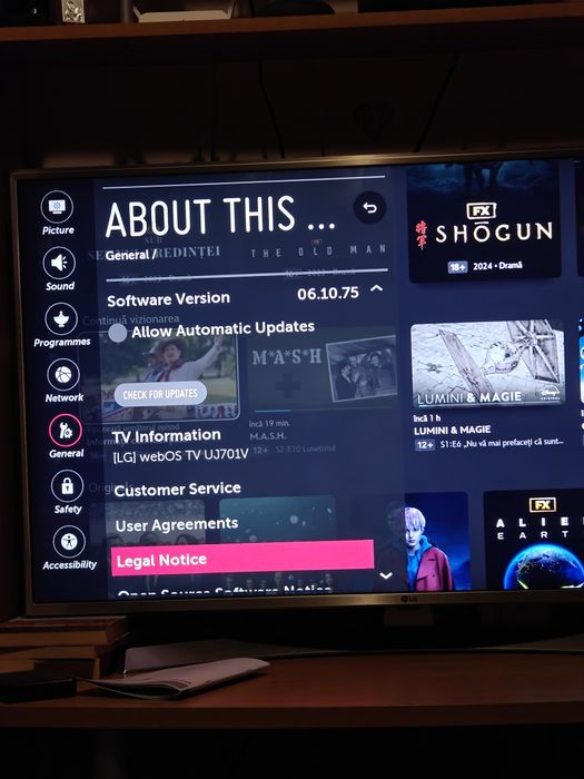 Vand TV LED LG 43UJ701V 4K