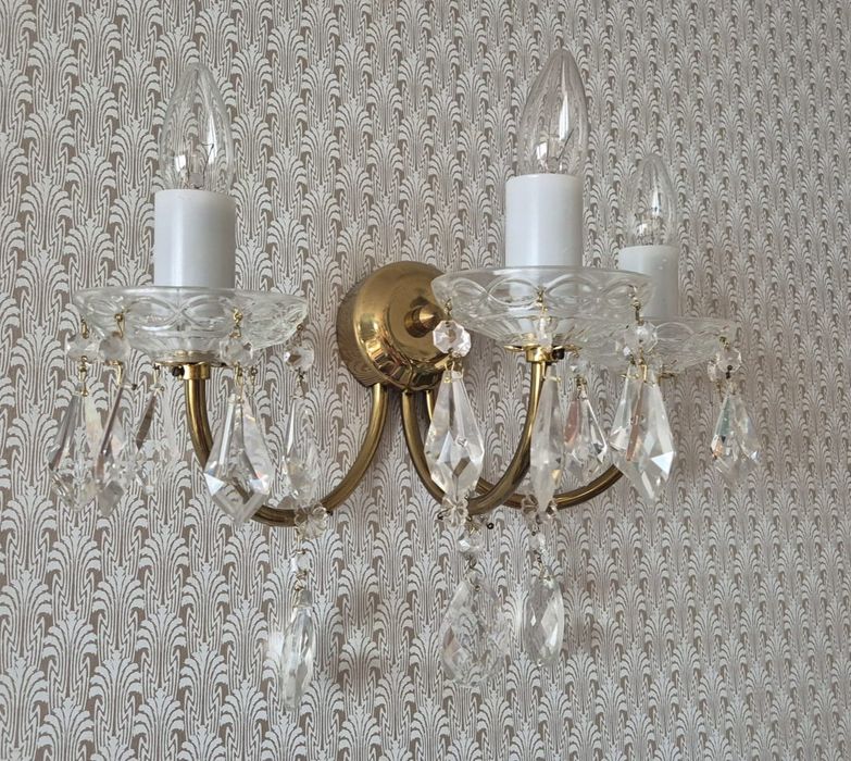 Set de 2 apice perete sticla si bronz
