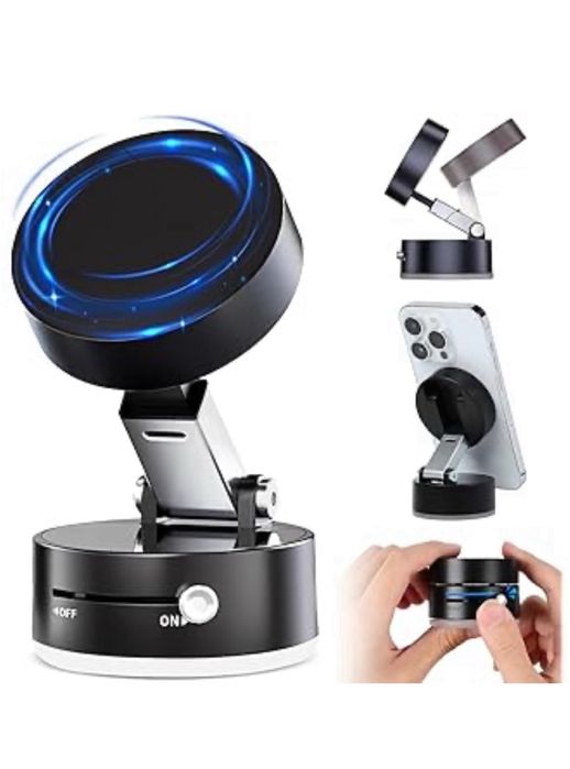 Suport Telefon Magsafe Ventuza Bord Auto Placuta / Cerc Metalic