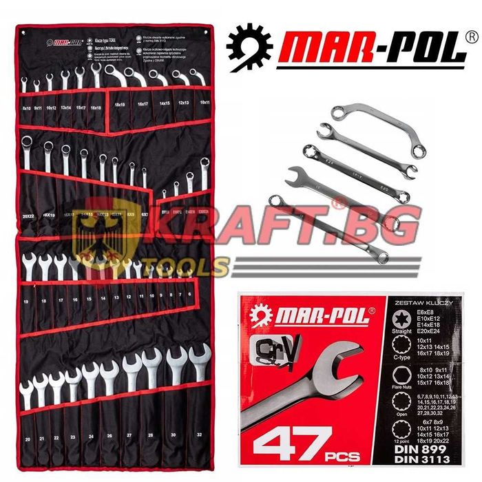 комбинирани гаечни ключове 47 части