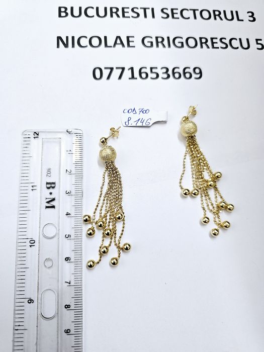 Vand cercei din aur 14 k 8.14 g cod 700