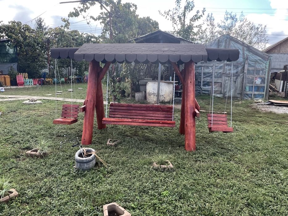 Leagan rustic din lemn masiv / balansor lemn