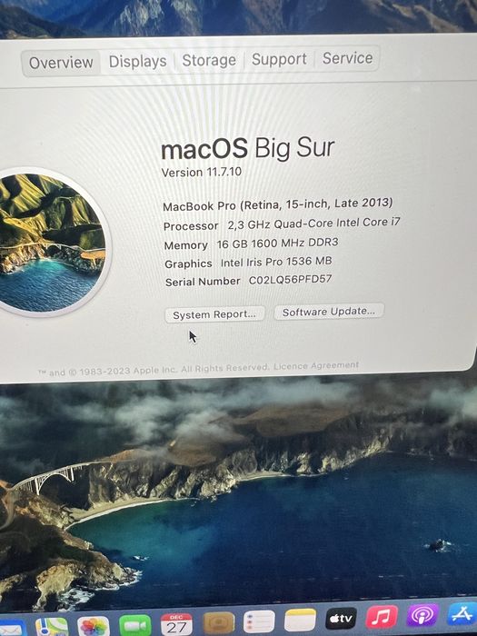 Macbook pro 15 Retina  500gb Ssd