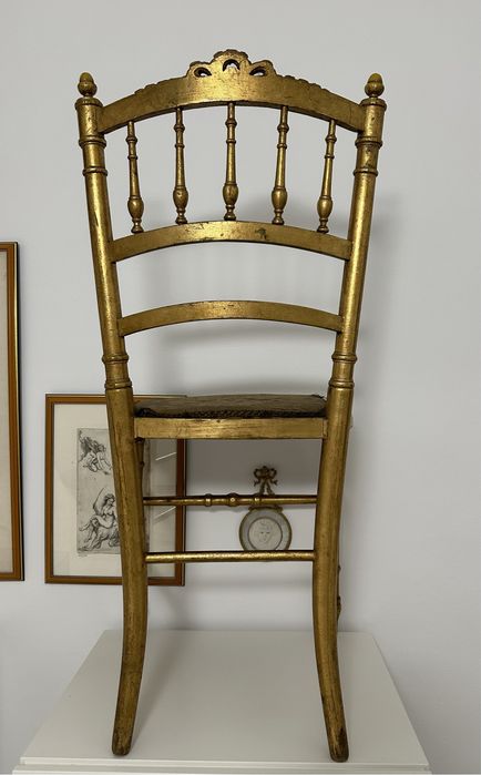 Set 4 scaune vintage aurii, stil Napoleon III / Chiavari