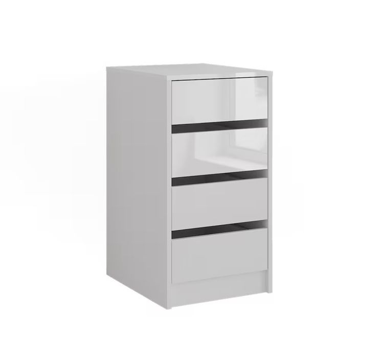 Шкаф с 4 чекмеджета бял гланц 10228