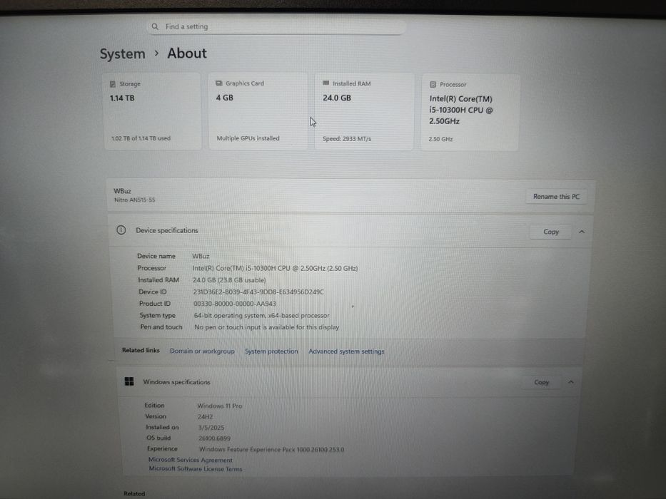 Acer Nitor 5 RTX 3050 Ti