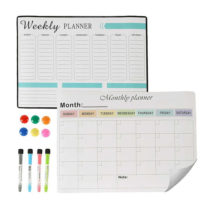 Set 2 table magnetice cu planificator saptamanal si lunar 30 x 42 cm