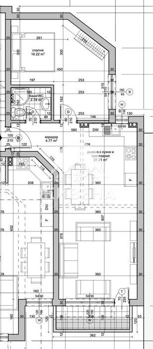 Продава двустаен апартамент в кв. Виница, площ 73 кв.м