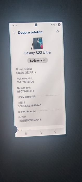 Vând Samsung s22 ultra