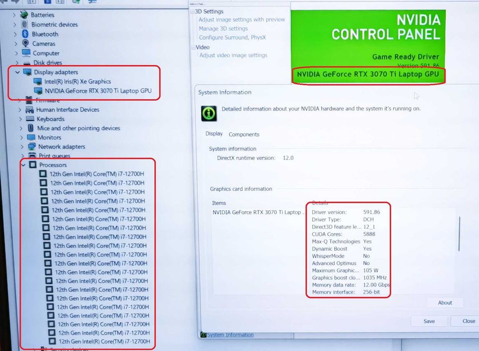 Intel Core i7 12700H/NVidia GeForce RTX 3070ti 8GB/16GB RAM/512GB SSD NVMe/4K Ultra HD 120hz HDR 1000 nits Mini LED/Gigabyte AERO 17