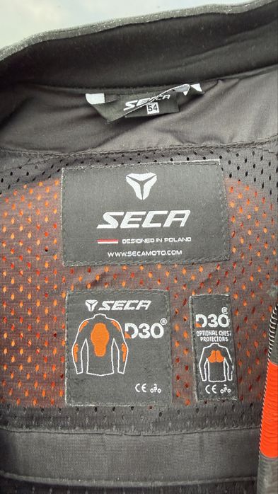 Geaca moto piele SECA SRS II negru/rosu/camo