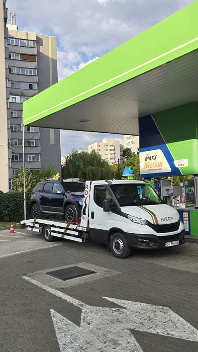 Platforma Transport Utilaje Grele Tractari Auto Recuperator Camioane Dube Trailer Buldoexcavatoare Tractoare Combine Microbuze Autoutilitare DEx12 A1