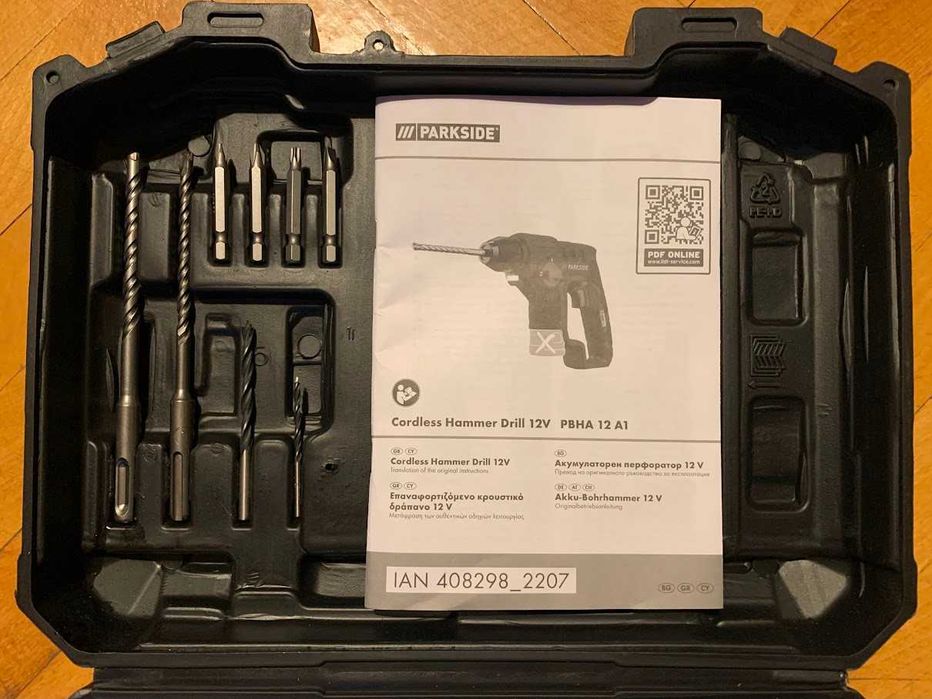 Акумулаторен перфоратор Parkside 12V Две функции внос Германия