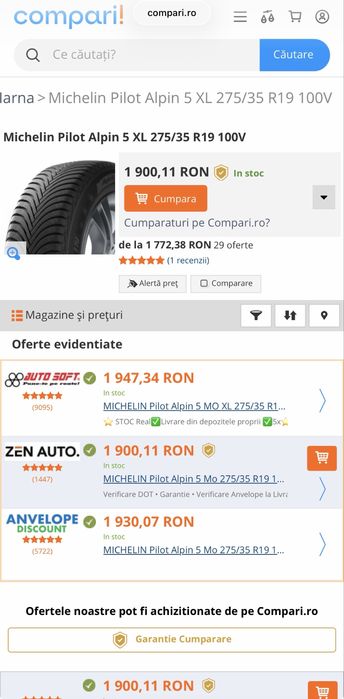 2 anvelope iarna 275/35/19 Michelin app noi DOT 2025