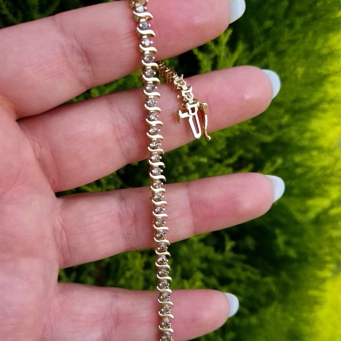 Bratara tenis din aur si 2 ct Diamante naturale