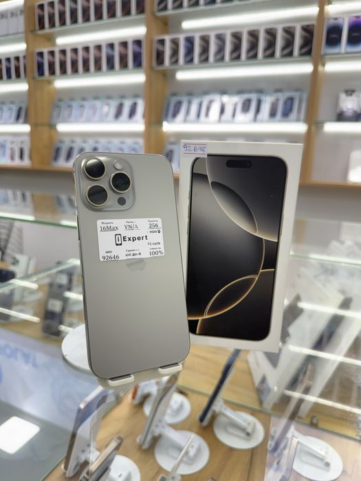 iPhone 16 Pro Max 256gb 100% ideal 91 sikl 3 oy garantiya!