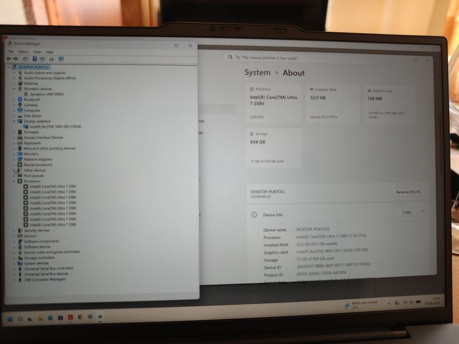 Lenovo Thinkpad x1 Carbon gen13 Ultra 7  258v 32gb 1tb