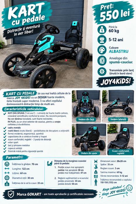 Kart cu pedale pentru copii
