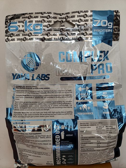 Original YAVA LABS Complex Mass geyner 6kg - Banan ta'mli