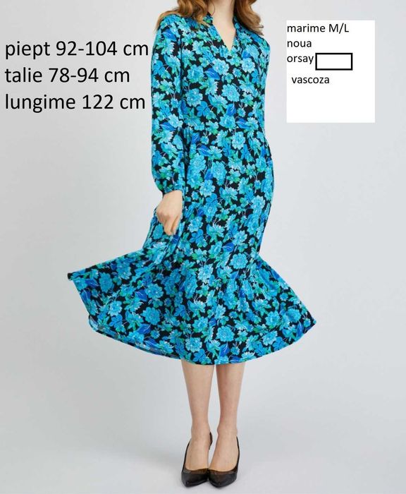 Rochie Monsoon orsay marime M/L sau L femei noua bumbac vascoza