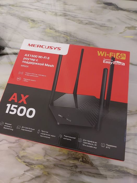 Wifi 6 авлод mercusys MR60X AX1500 Wi-Fi 6 двухдиапазонный wifi роутер
