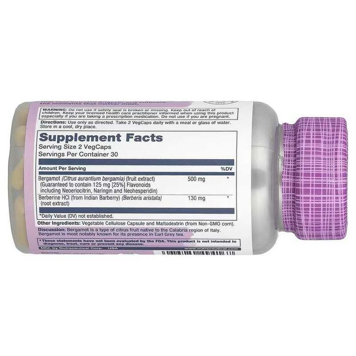Solaray Bergamot бергамот, 60 растительных капсул