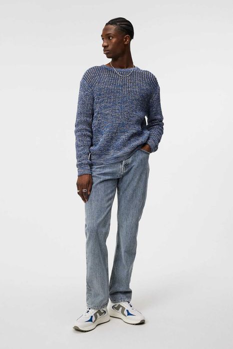 J.Lindeberg, Pulover din tricot de bumbac Glose Loose, Albastru, M