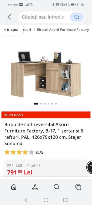 Vând Birou de colț +scaun