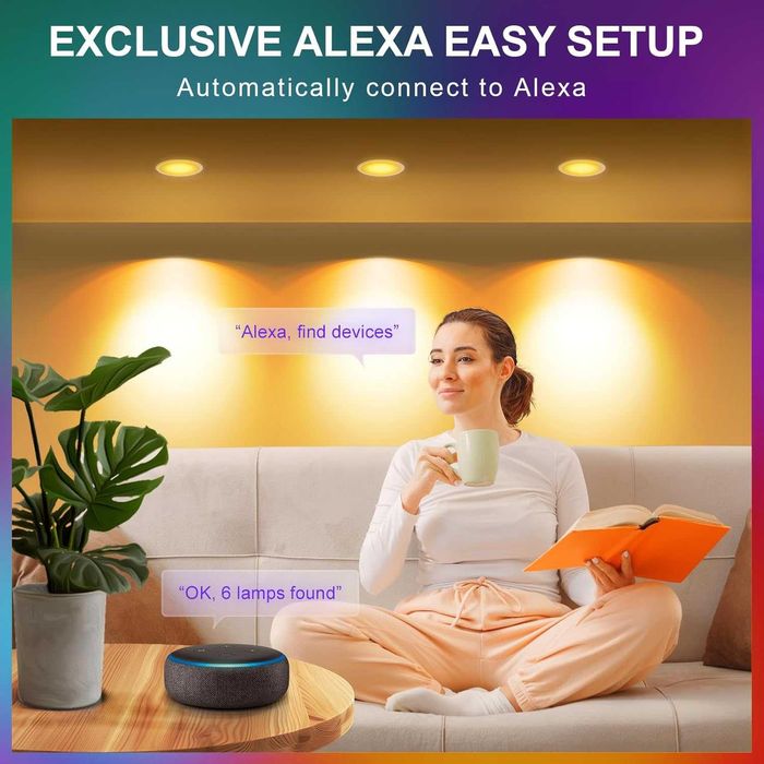 Spot LED încastrat VARICART 230V RGB Alexa, Spot LED inteligent 10W