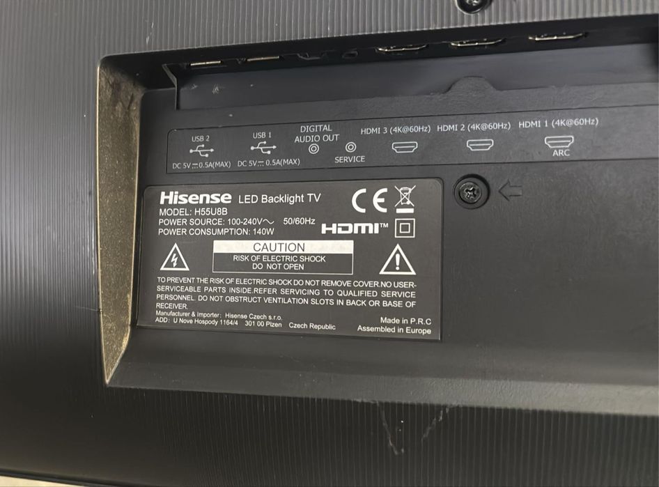 Televizor ULED Smart HISENSE H55U8B, Ultra HD 4K, HDR, 139 cm -A-