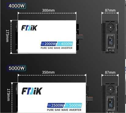 FDIK Invertor Sinus PUR 12V/5KW, Doar TESTAT- Puternic Duce toata casa