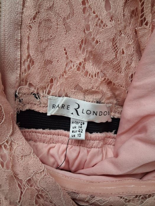 Елегантна дълга рокля  XL Rare London, бледо розово