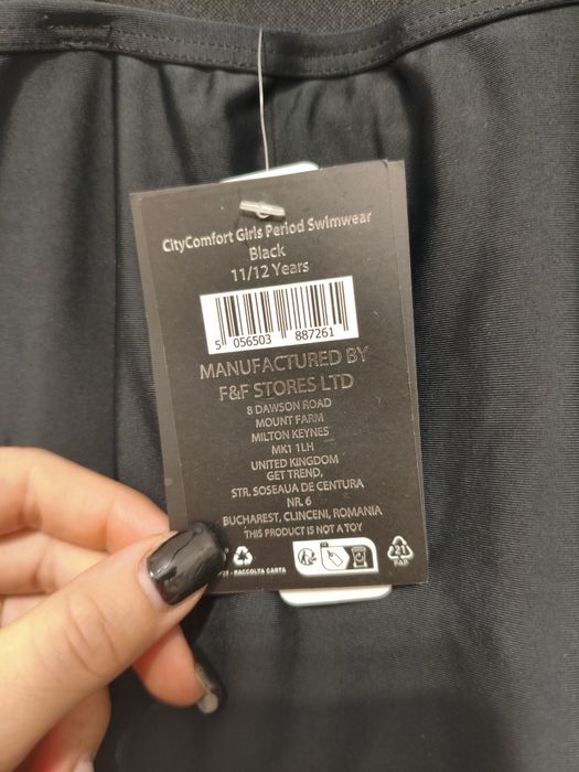 Costum de baie fete CityComfort, 1 piesă, absorbant pentru perioadă uș