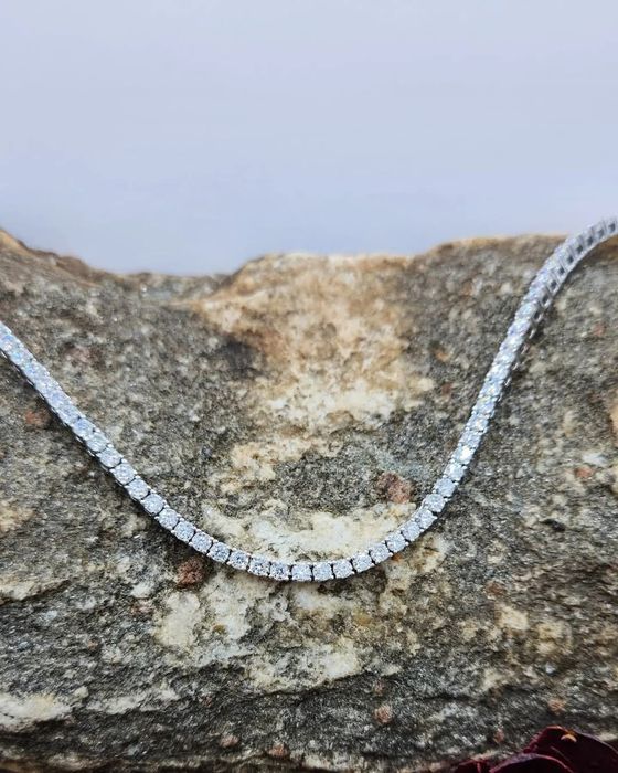 Сребърно колие с мойсанит - Luxoria