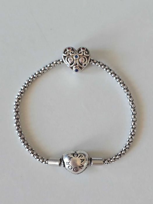 Сребърна гривна Pandora (ALE S925) с висулка сърце